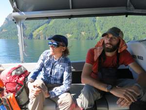 Abby and Ben on the water taxi