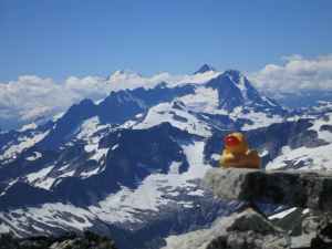 Baker, Shuksan, and the Cozi Duck from the summit of Whatcom