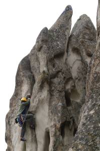 Rob climbing A Crack on Orchard Rock