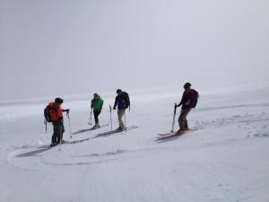 Heading down right below Camp Muir