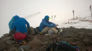 Guided group chugging up the mountain