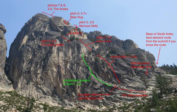 SEWS SW Rib, almost whole route visible
