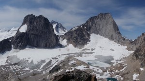 Snowpatch Spire and Bugaboo Spire from the Col